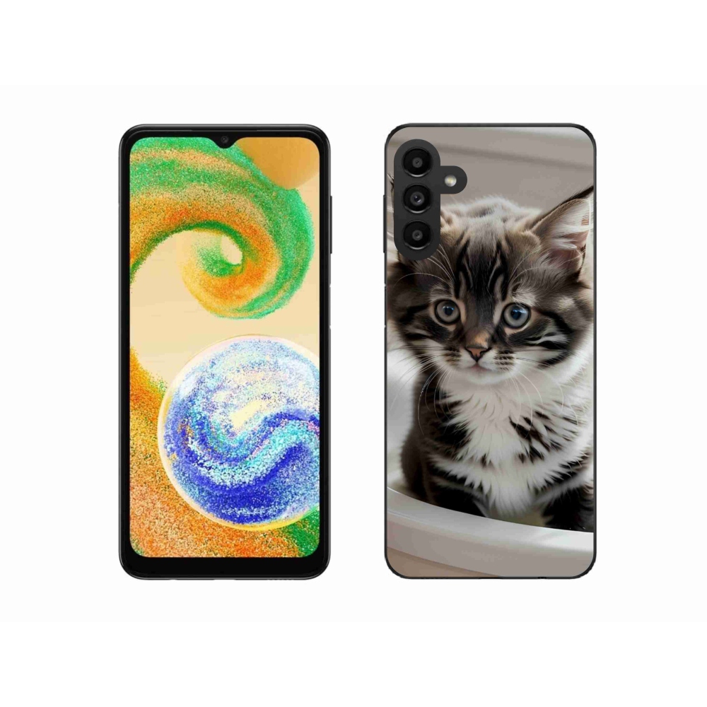 Gelový kryt mmCase na Samsung Galaxy A04s - zvědavé kotě