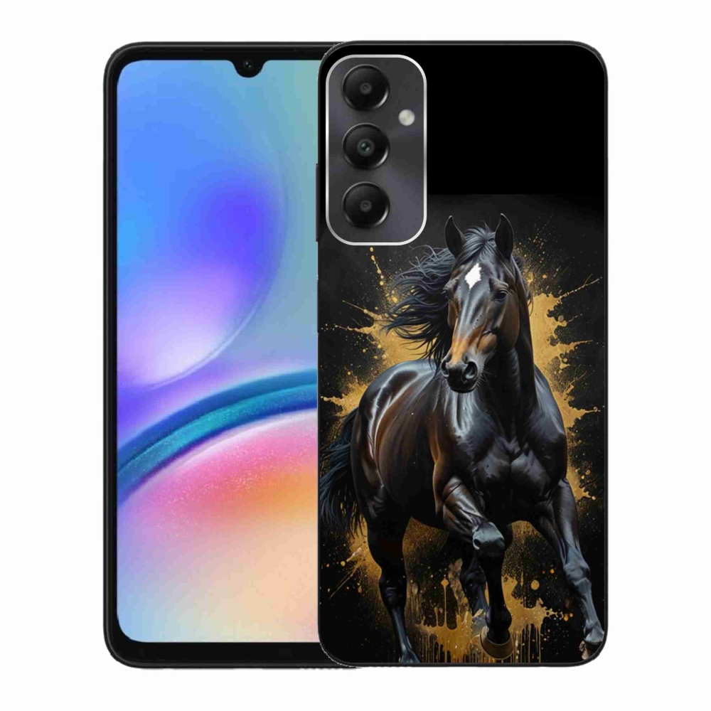 Gelový kryt mmCase na Samsung Galaxy A05s - elegantní černý hřebec