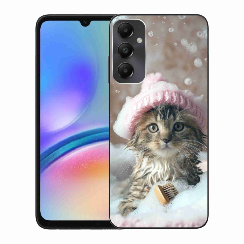 Gelový kryt mmCase na Samsung Galaxy A05s - kotě a koupel
