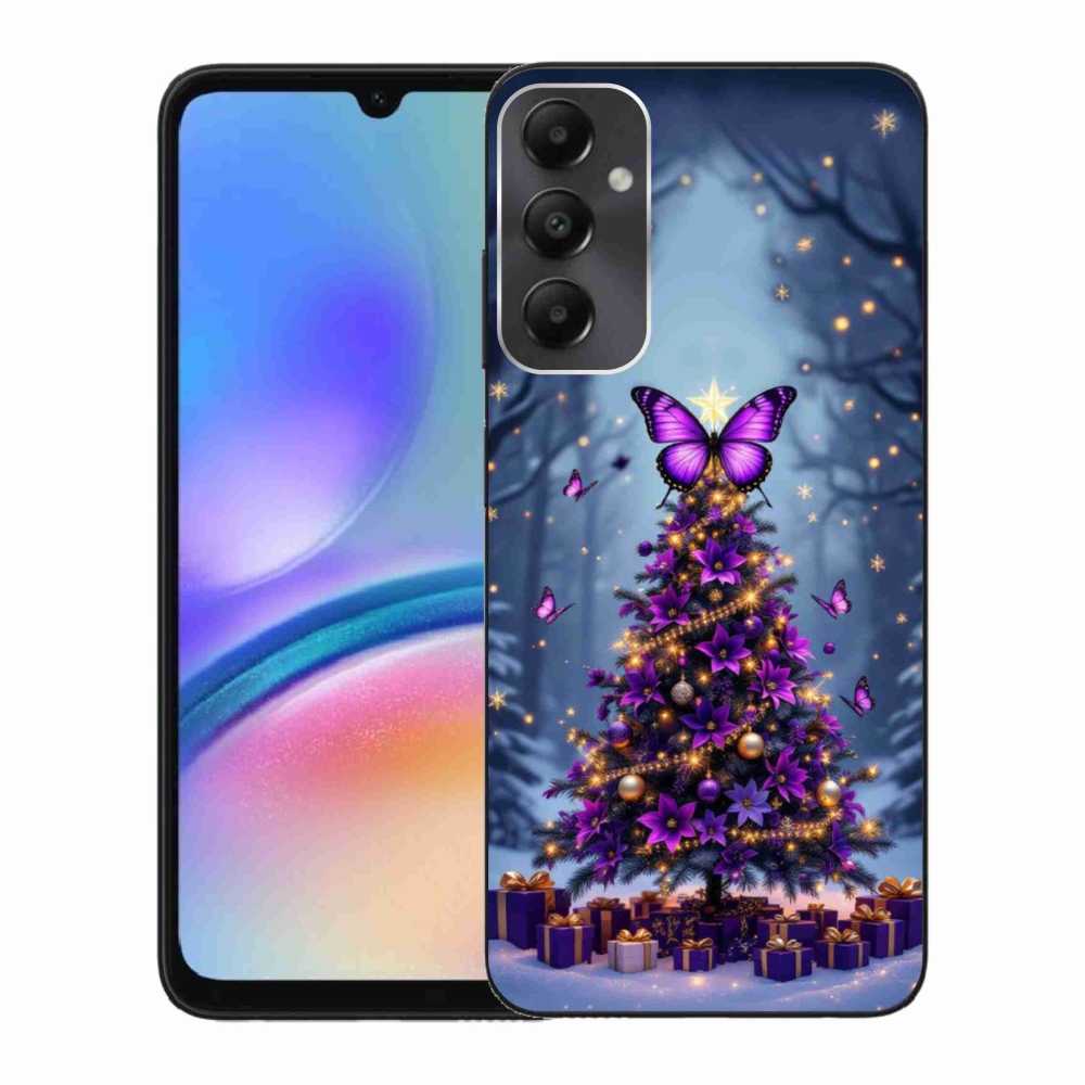 Gelový kryt mmCase na Samsung Galaxy A05s - motýlí vánoční stromek