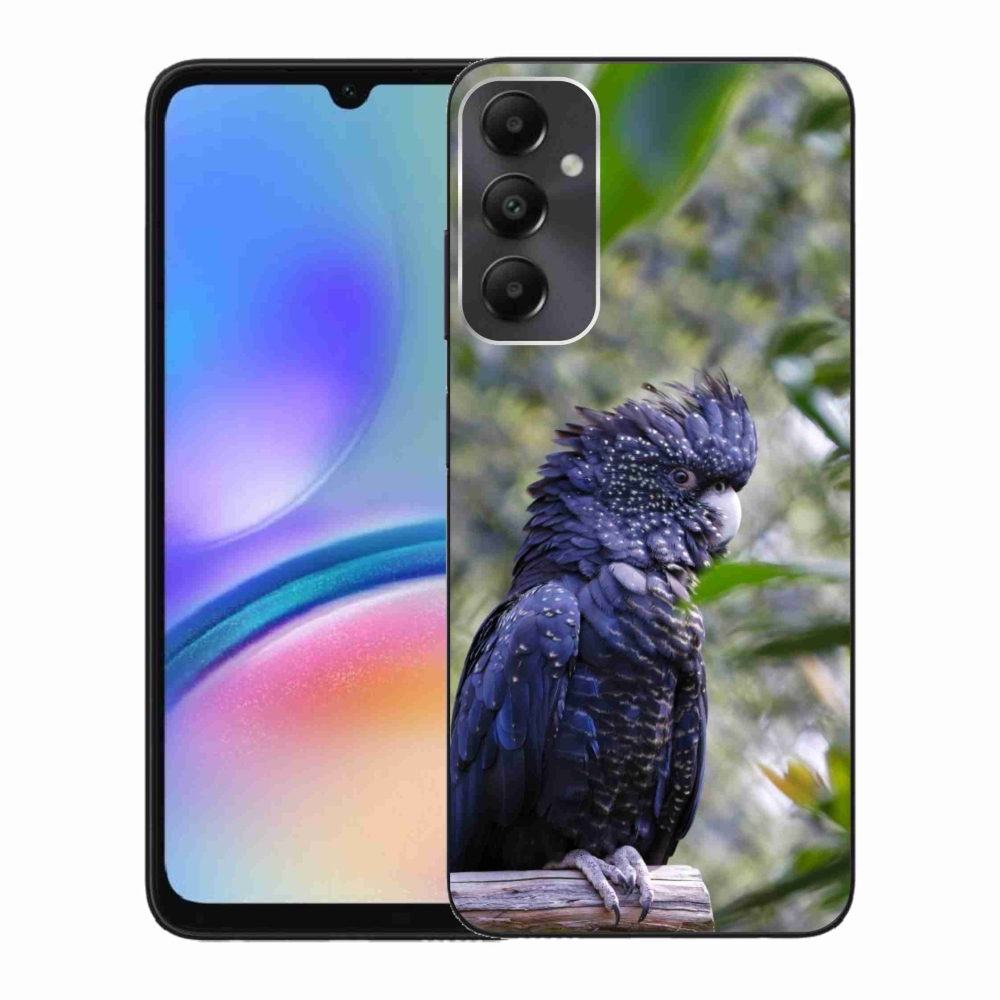 Gelový kryt mmCase na Samsung Galaxy A05s - papoušek kakadu černý