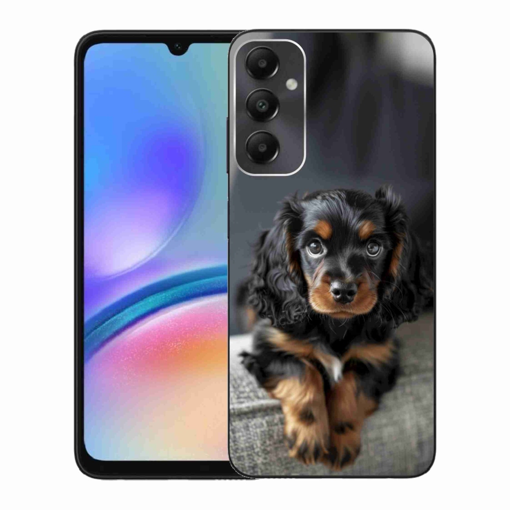 Gelový kryt mmCase na Samsung Galaxy A05s - roztomilý dlouhosrstý jezevčík