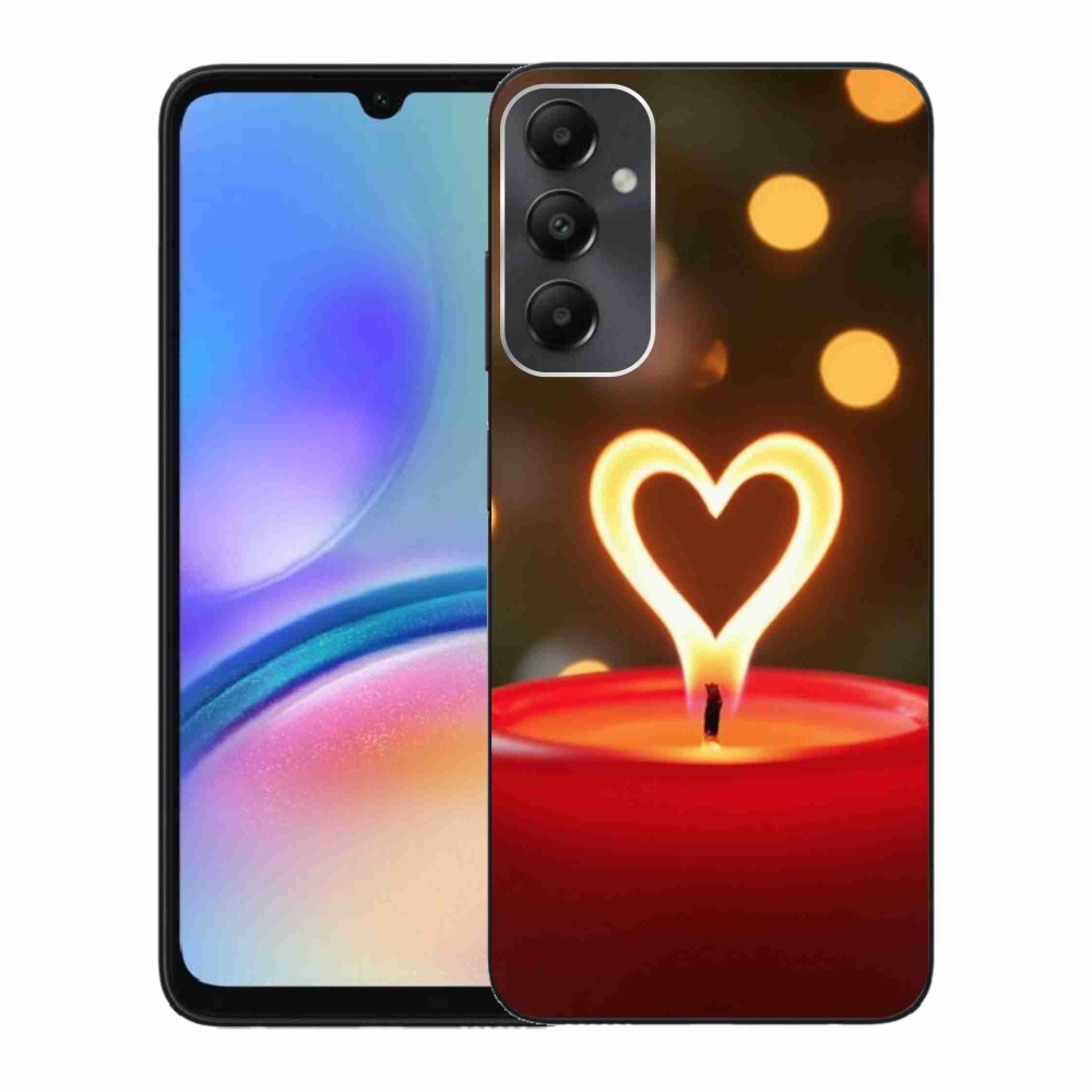 Gelový kryt mmCase na Samsung Galaxy A05s - srdce z plamene