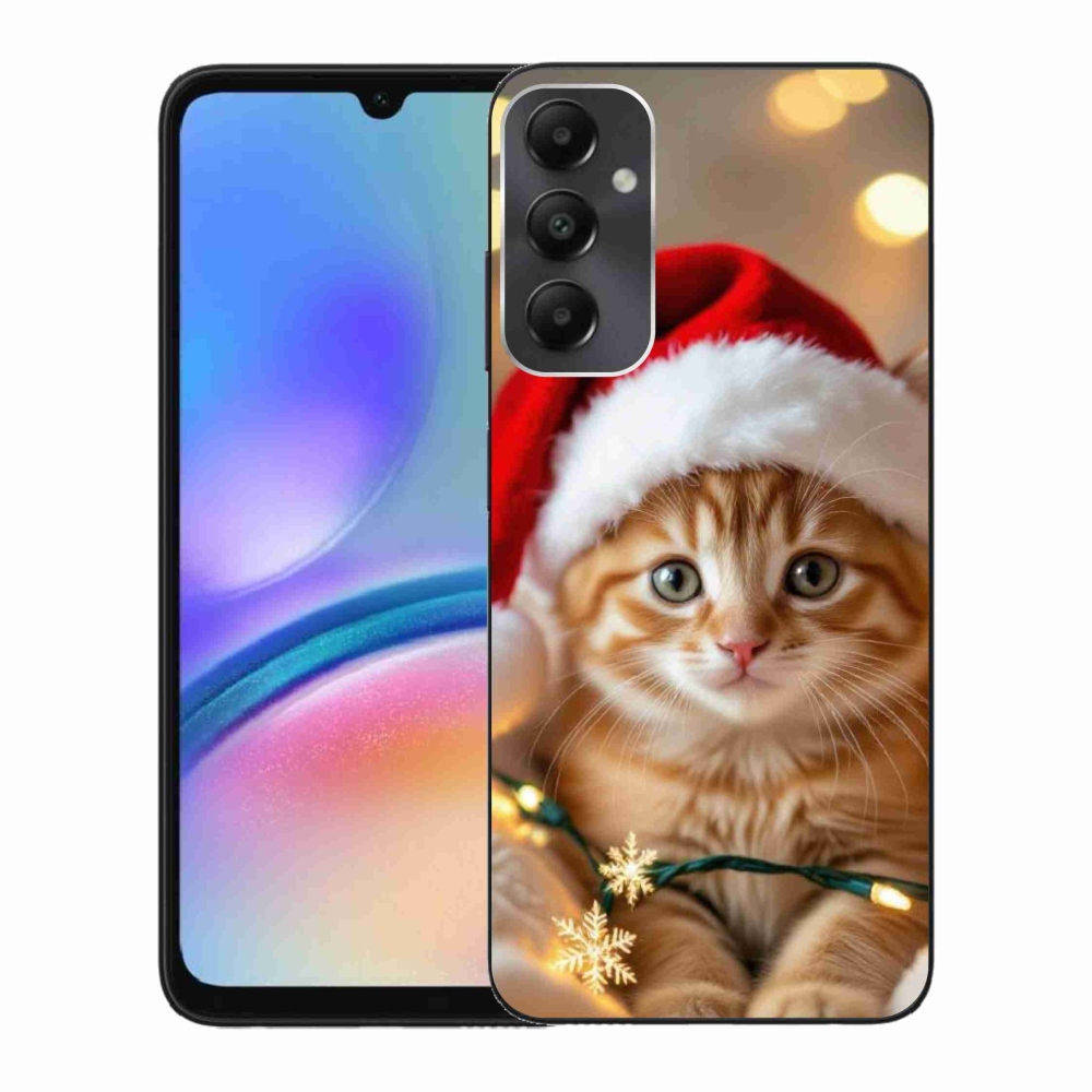 Gelový kryt mmCase na Samsung Galaxy A05s - vánoční kotě