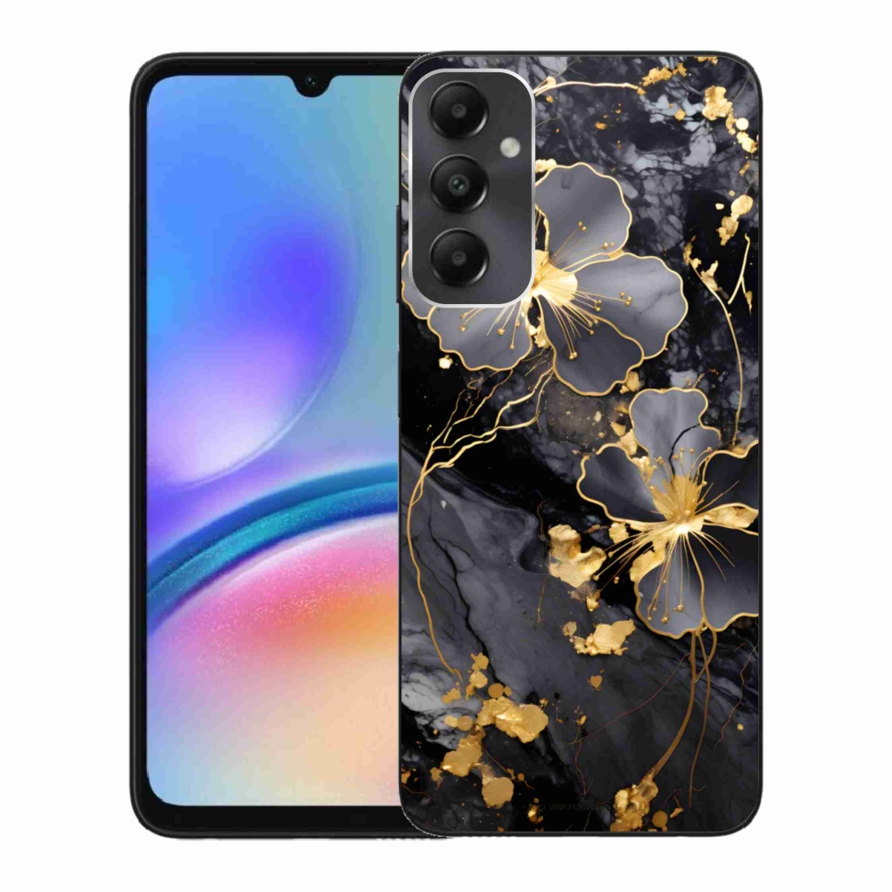 Gelový kryt mmCase na Samsung Galaxy A05s - zlaté květy
