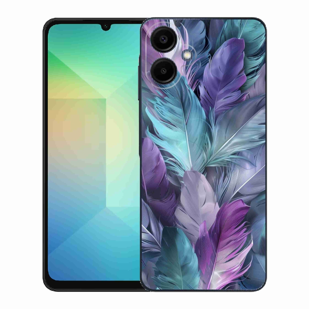 Gelový kryt mmCase na Samsung Galaxy A06 - barevné peří 2
