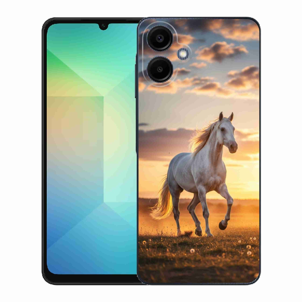 Gelový kryt mmCase na Samsung Galaxy A06 - běžící bílý kůň 2