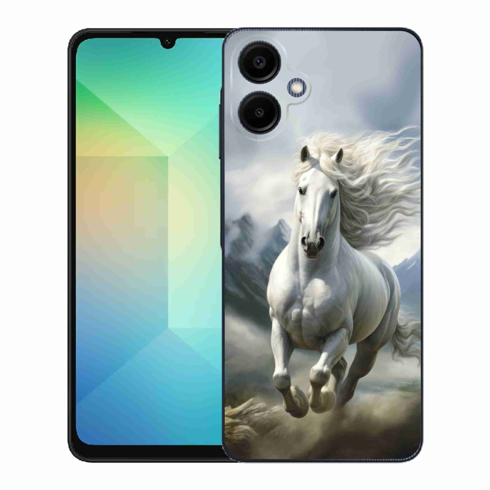 Gelový kryt mmCase na Samsung Galaxy A06 - běžící bílý kůň 3