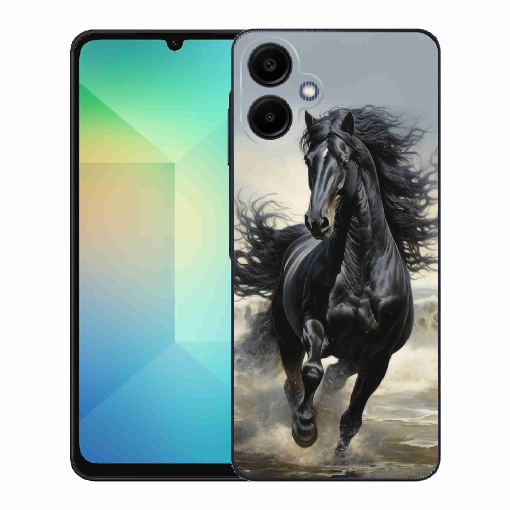Gelový kryt mmCase na Samsung Galaxy A06 - běžící černý kůň