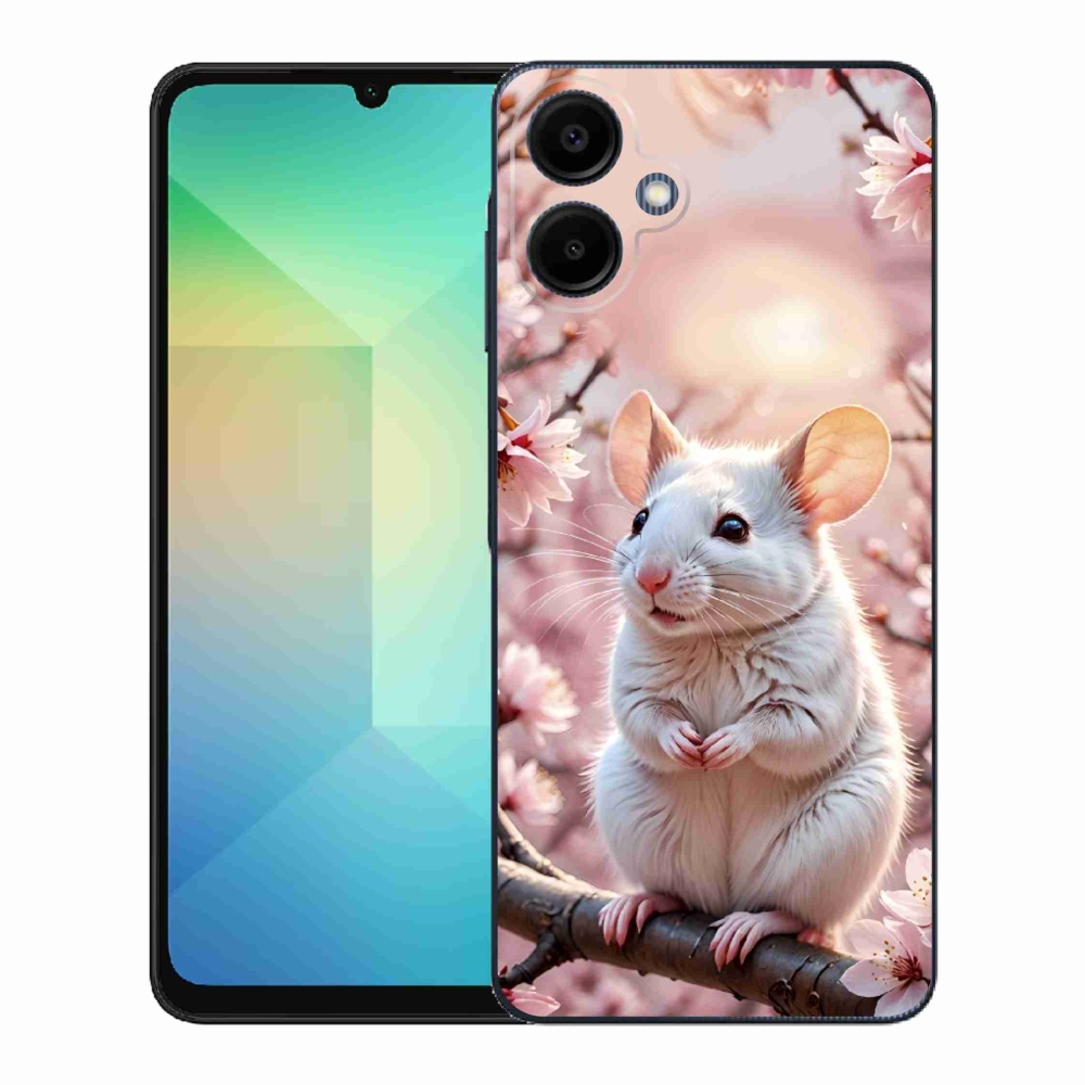 Gelový kryt mmCase na Samsung Galaxy A06 - bílá myš na větvi
