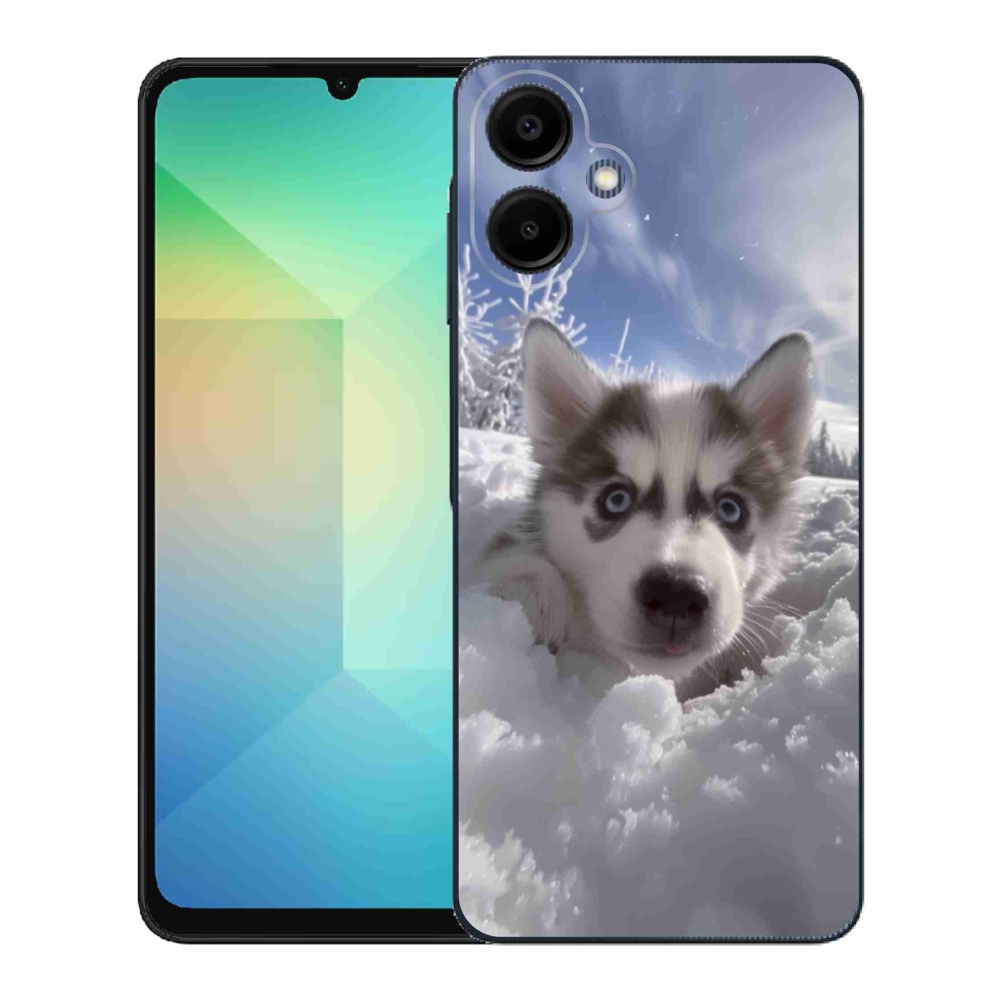 Gelový kryt mmCase na Samsung Galaxy A06 - husky ve sněhu