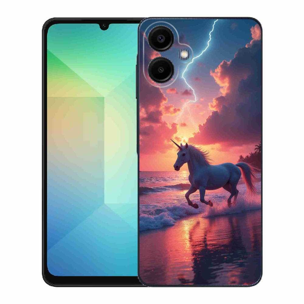 Gelový kryt mmCase na Samsung Galaxy A06 - jednorožec na pláži