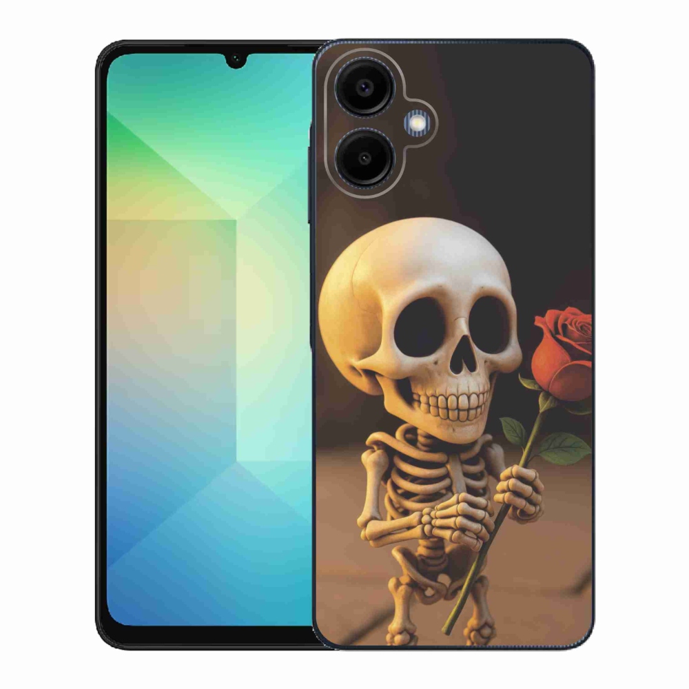 Gelový kryt mmCase na Samsung Galaxy A06 - kostlivec s růží