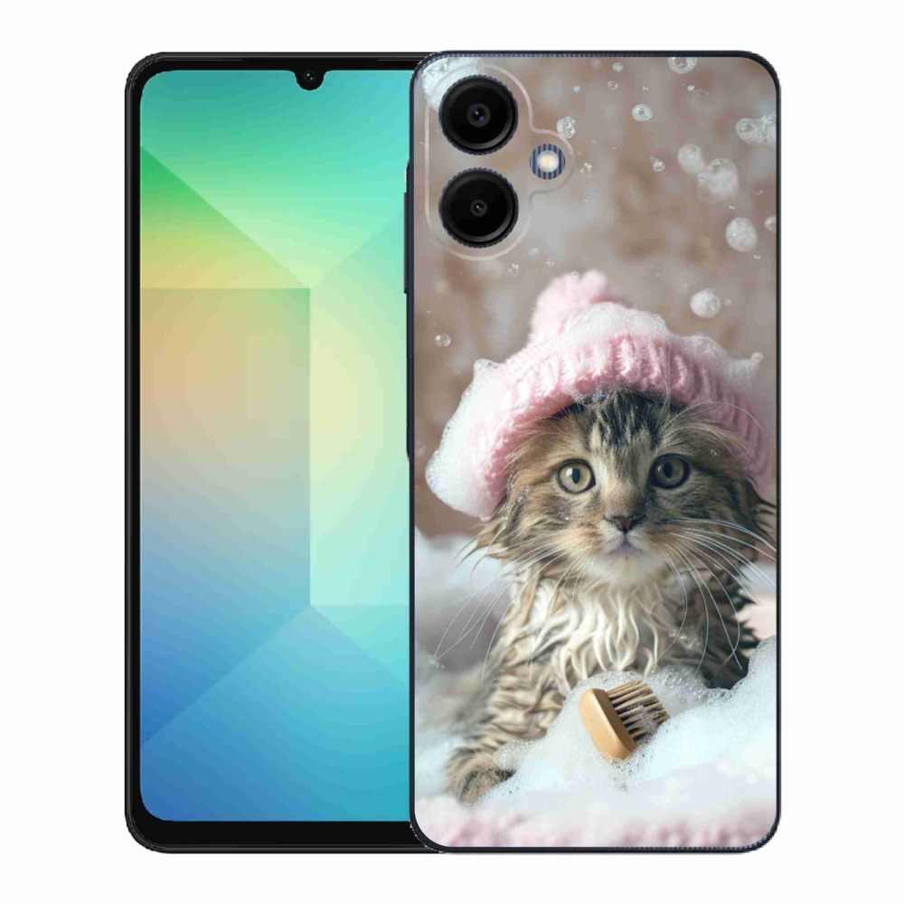 Gelový kryt mmCase na Samsung Galaxy A06 - kotě a koupel