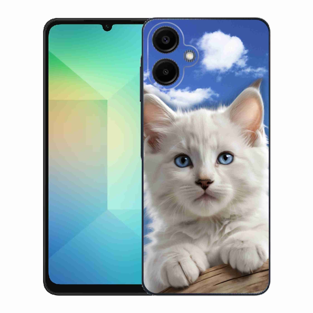 Gelový kryt mmCase na Samsung Galaxy A06 - kotě a oblaka