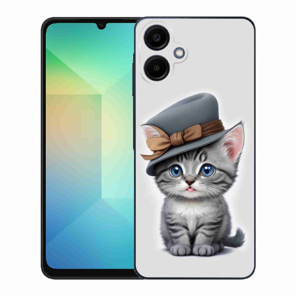 Gelový kryt mmCase na Samsung Galaxy A06 - kotě s kloboukem