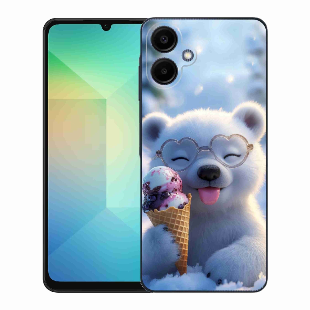 Gelový kryt mmCase na Samsung Galaxy A06 - medvídek se zmrzlinou