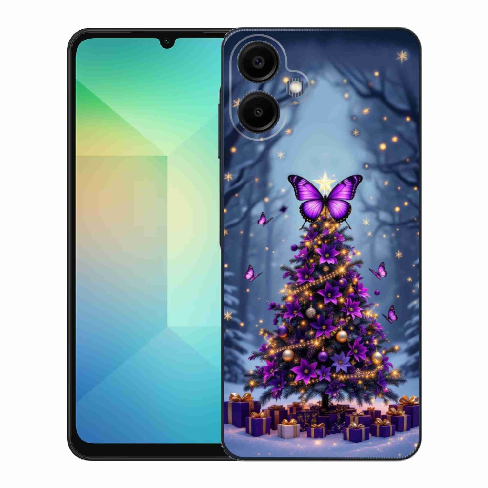 Gelový kryt mmCase na Samsung Galaxy A06 - motýlí vánoční stromek