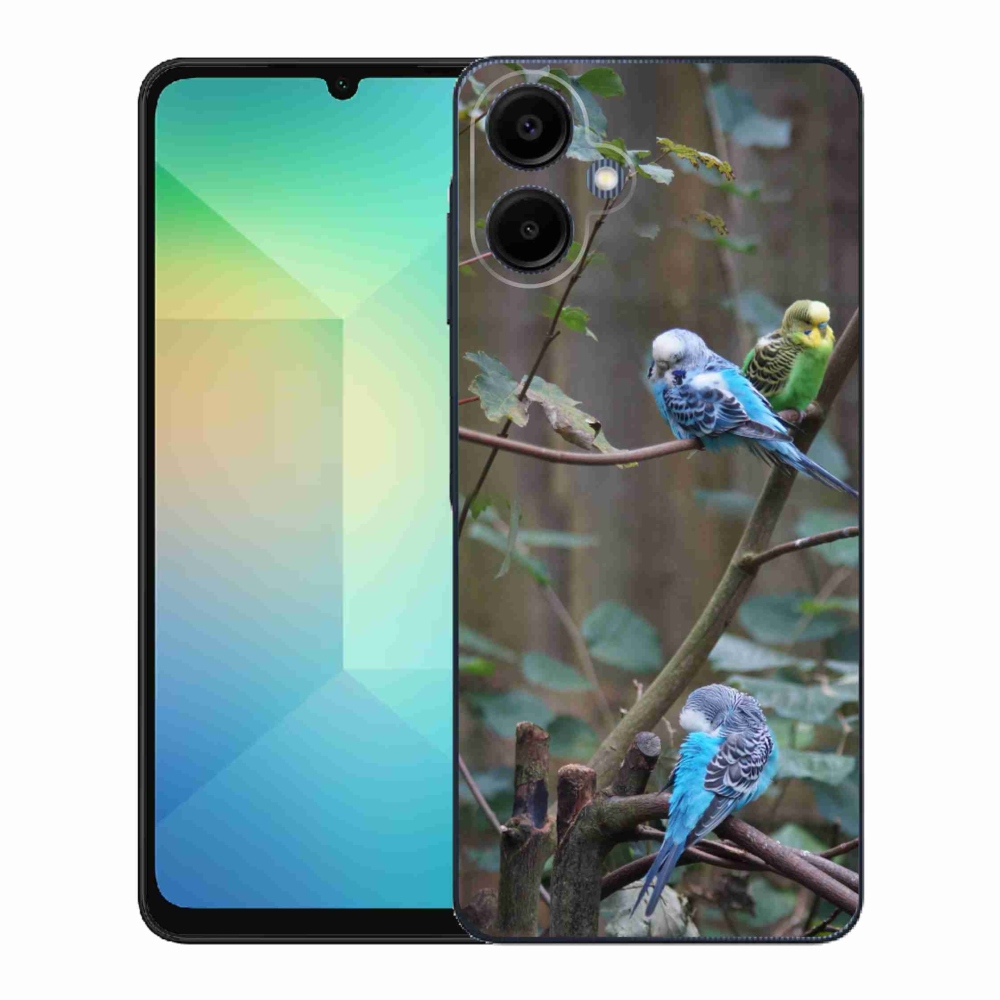 Gelový kryt mmCase na Samsung Galaxy A06 - papoušci na větvi