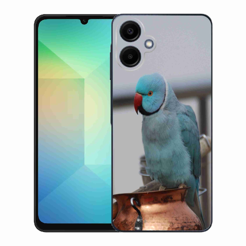 Gelový kryt mmCase na Samsung Galaxy A06 - papoušek alexandr modrý