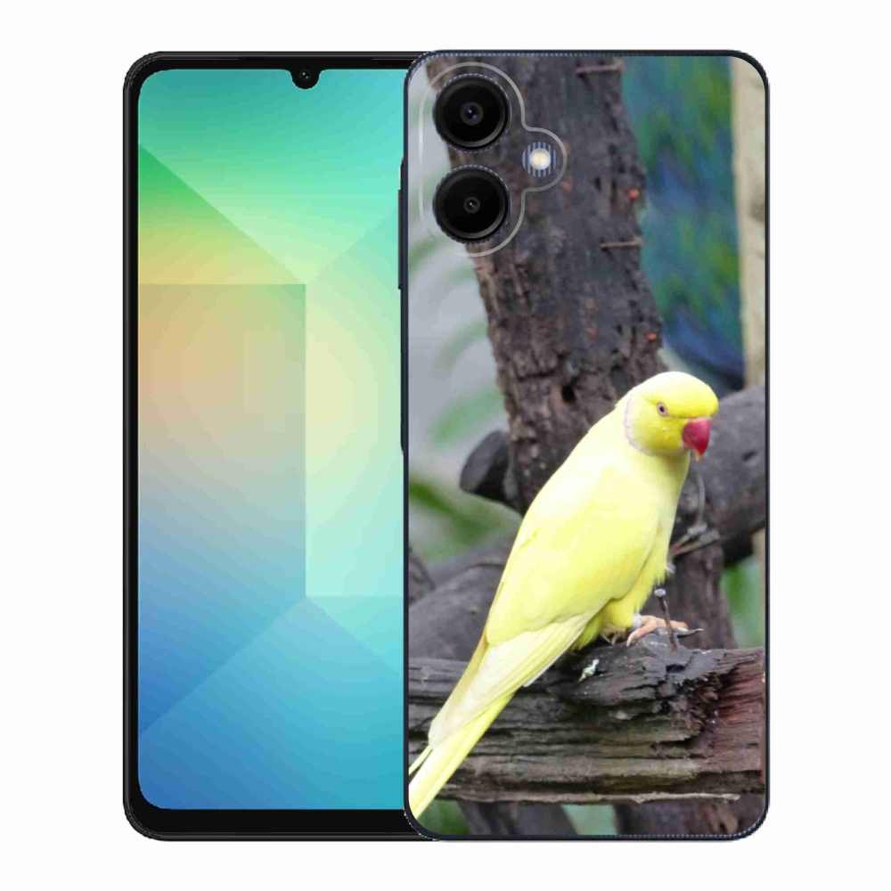Gelový kryt mmCase na Samsung Galaxy A06 - papoušek alexandr žlutý
