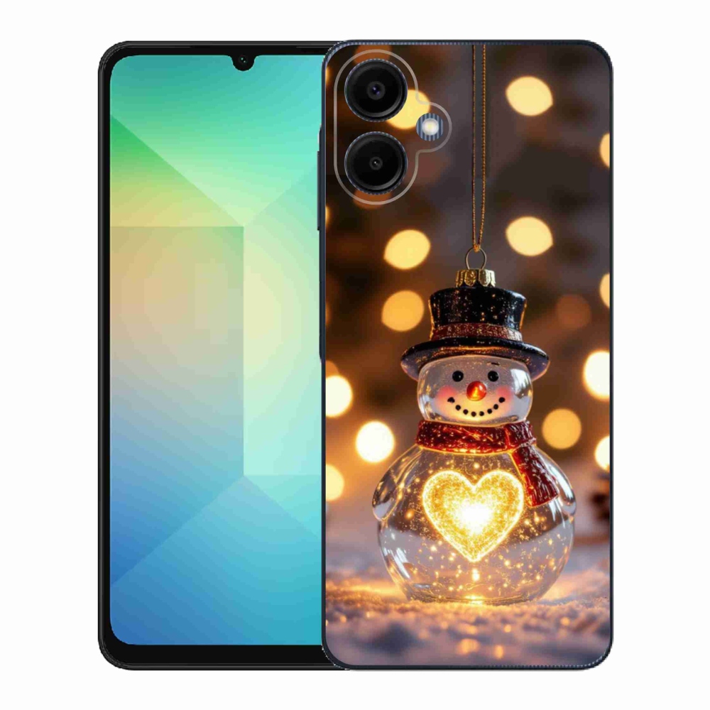 Gelový kryt mmCase na Samsung Galaxy A06 - svítící vánoční sněhulák