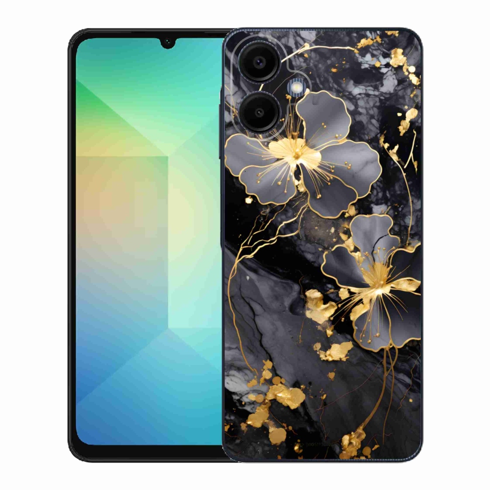 Gelový kryt mmCase na Samsung Galaxy A06 - zlaté květy