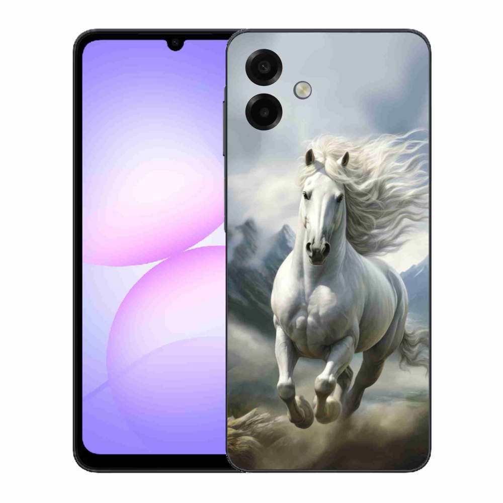 Gelový kryt mmCase na Samsung Galaxy A07 - běžící bílý kůň 3