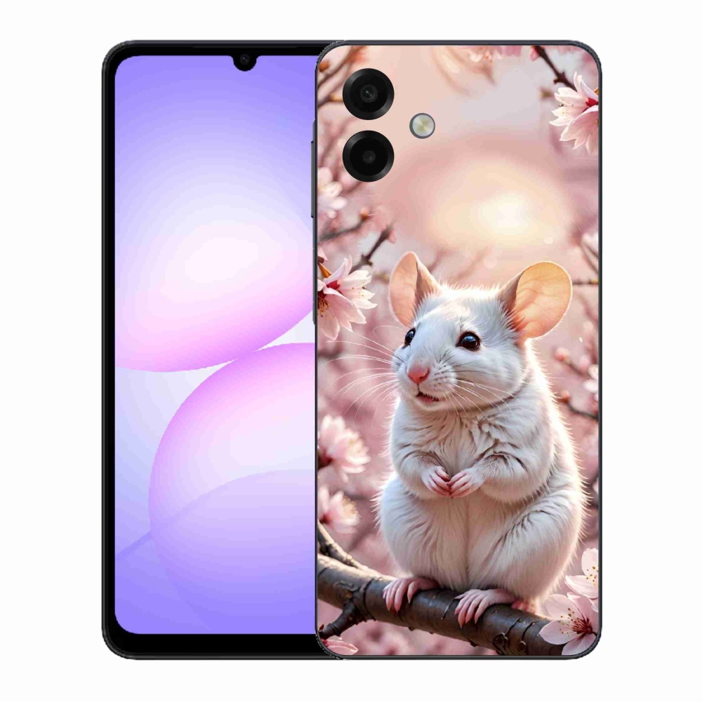 Gelový kryt mmCase na Samsung Galaxy A07 - bílá myš na větvi