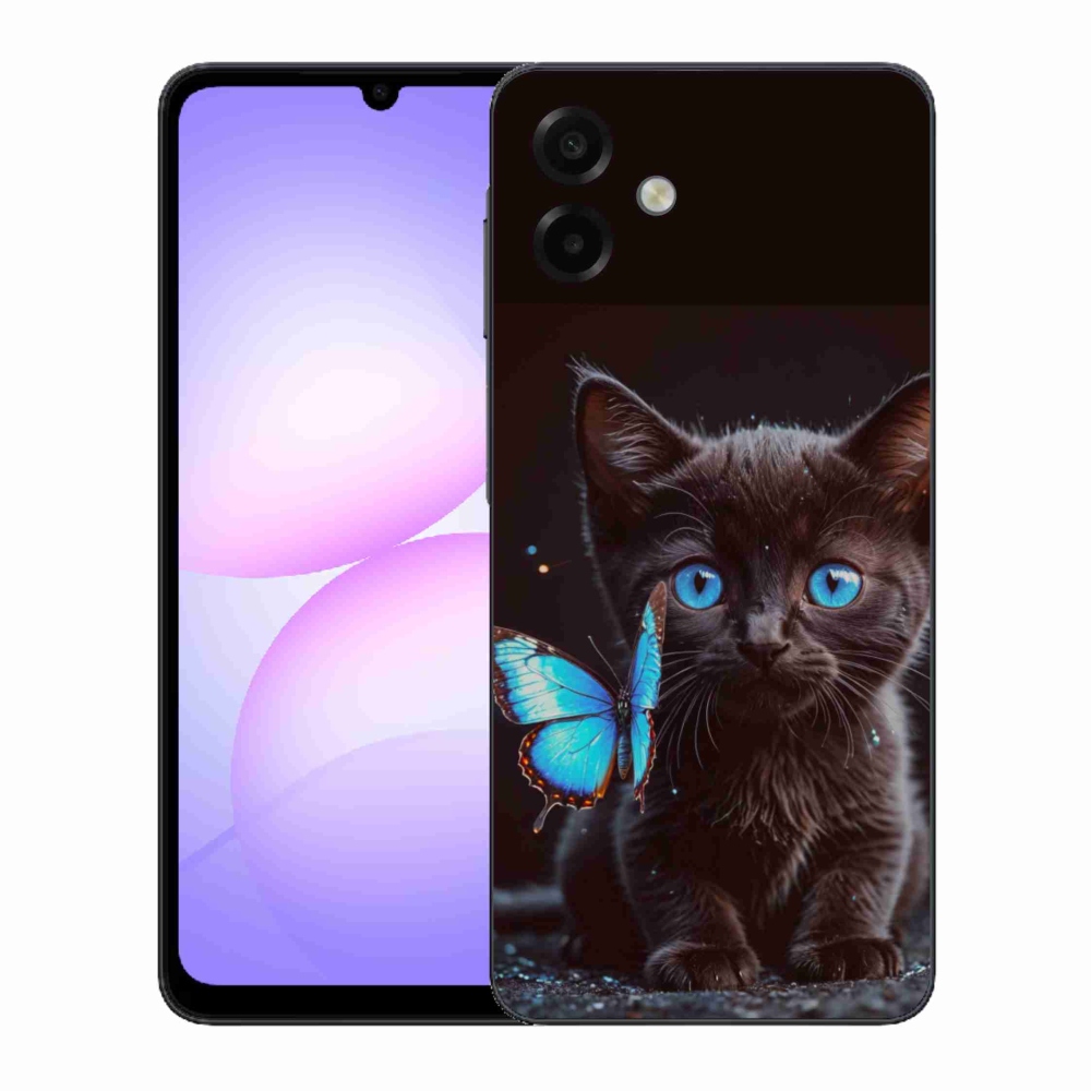 Gelový kryt mmCase na Samsung Galaxy A07 - černé kotě 3