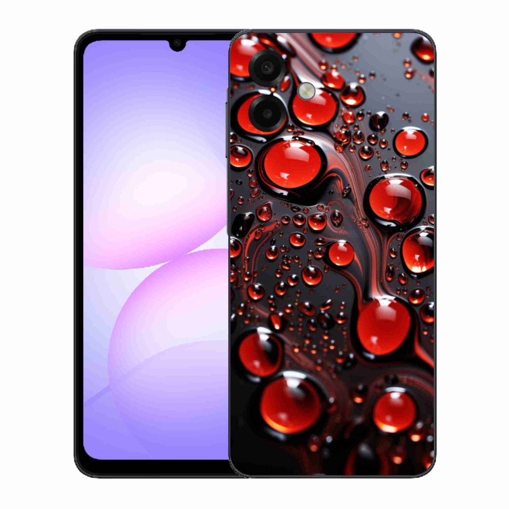 Gelový kryt mmCase na Samsung Galaxy A07 - červené kapky 2