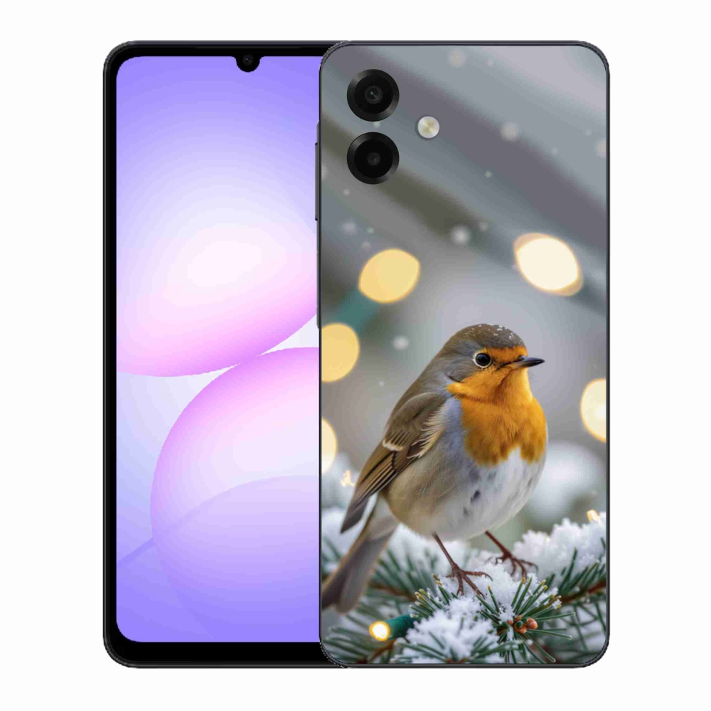 Gelový kryt mmCase na Samsung Galaxy A07 - červenka v zimě