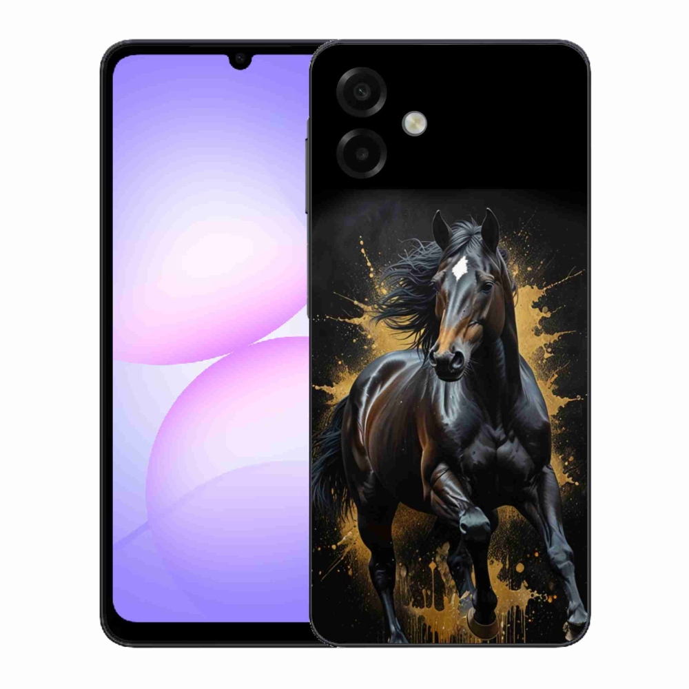 Gelový kryt mmCase na Samsung Galaxy A07 - elegantní černý hřebec