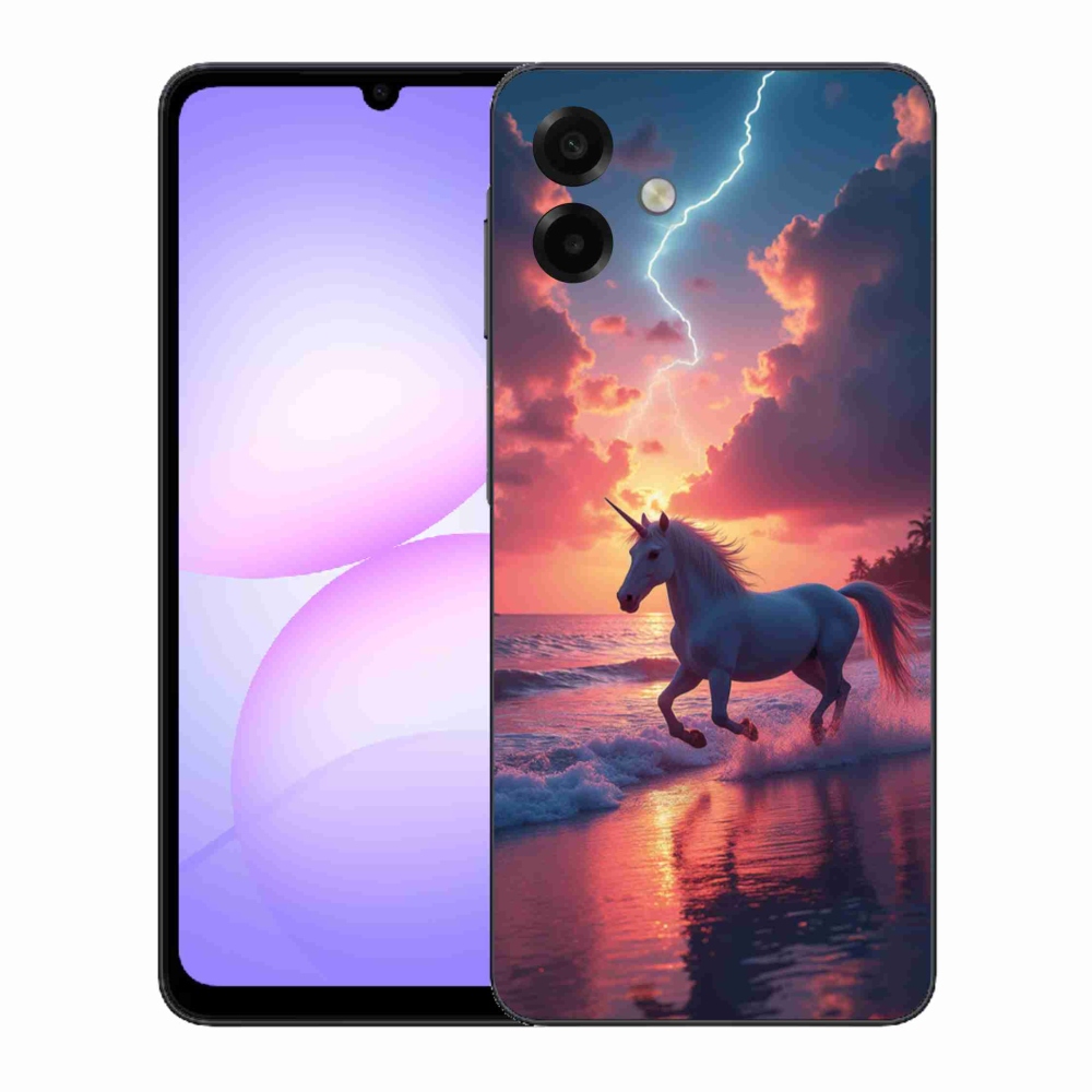 Gelový kryt mmCase na Samsung Galaxy A07 - jednorožec na pláži