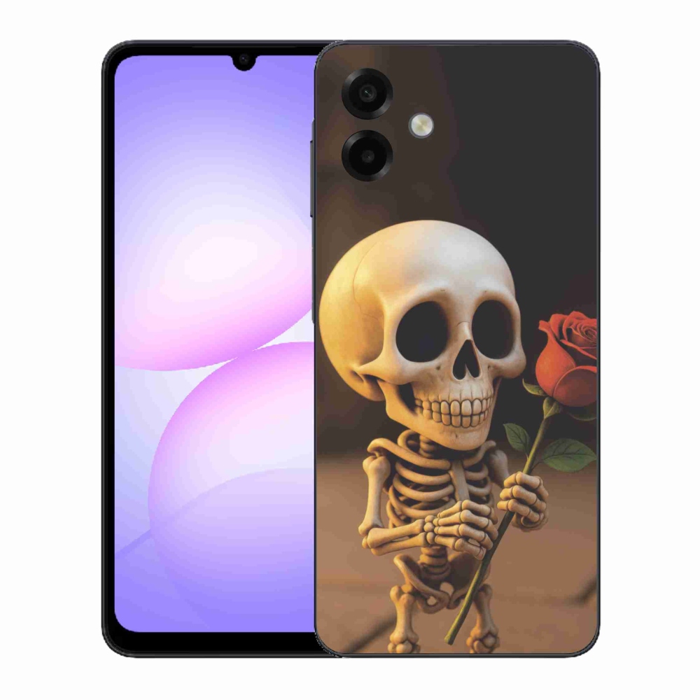 Gelový kryt mmCase na Samsung Galaxy A07 - kostlivec s růží