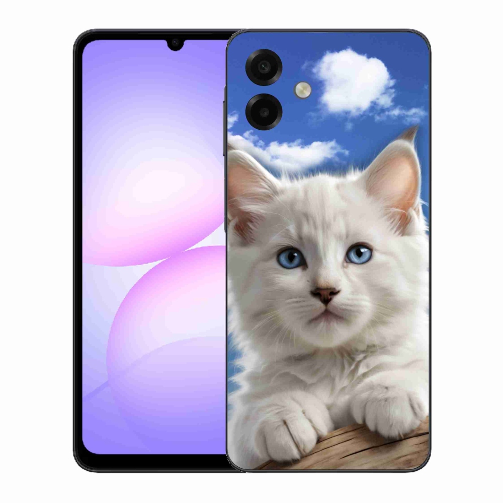 Gelový kryt mmCase na Samsung Galaxy A07 - kotě a oblaka