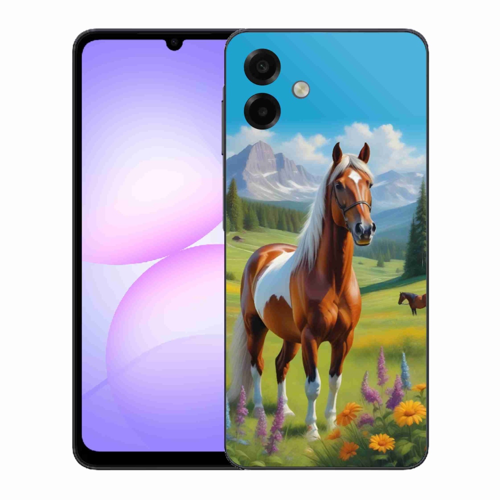 Gelový kryt mmCase na Samsung Galaxy A07 - kůň na louce