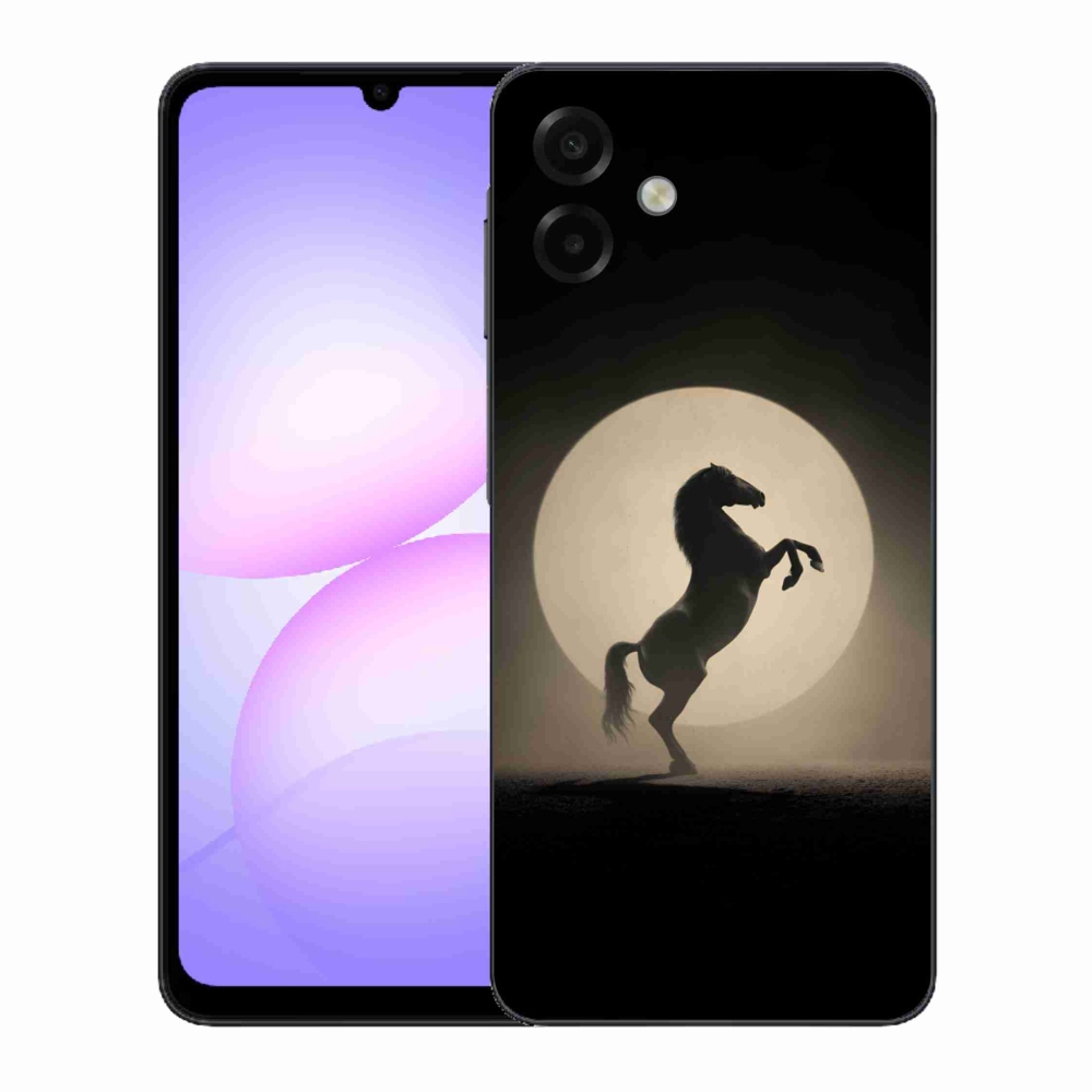 Gelový kryt mmCase na Samsung Galaxy A07 - kůň v siluetě