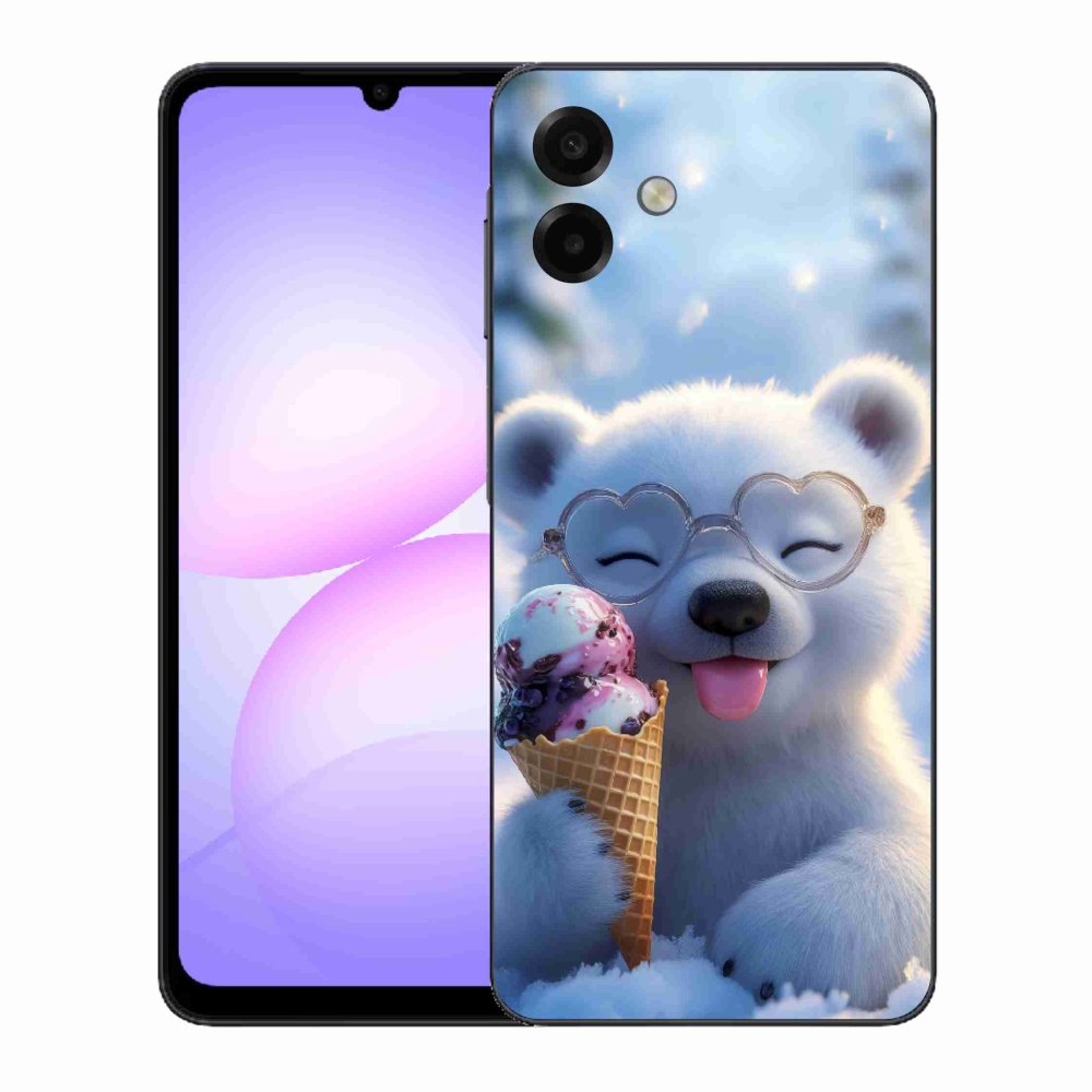 Gelový kryt mmCase na Samsung Galaxy A07 - medvídek se zmrzlinou