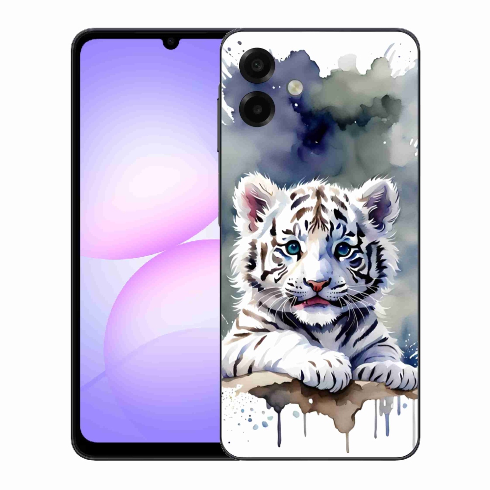 Gelový kryt mmCase na Samsung Galaxy A07 - mládě bílého tygra