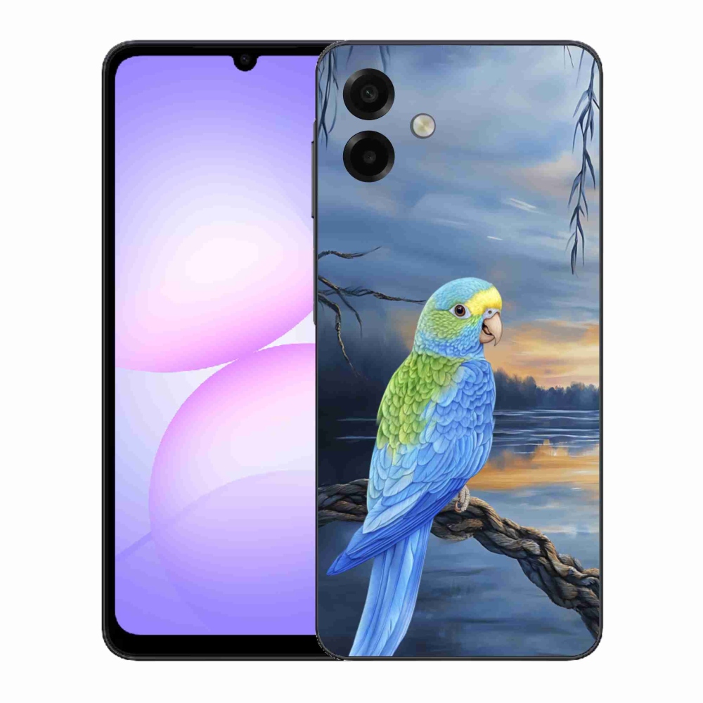 Gelový kryt mmCase na Samsung Galaxy A07 - modrý papoušek