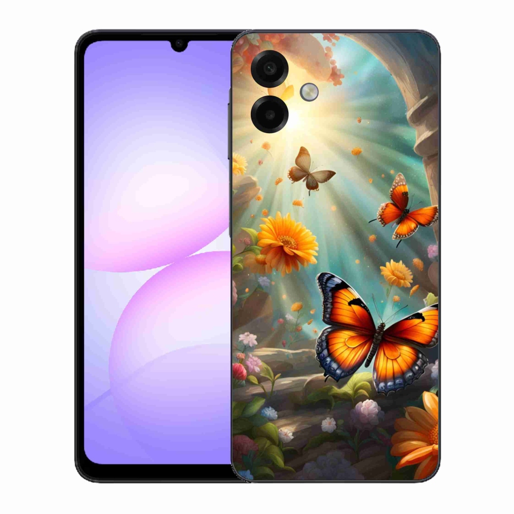 Gelový kryt mmCase na Samsung Galaxy A07 - motýlí zahrada 2