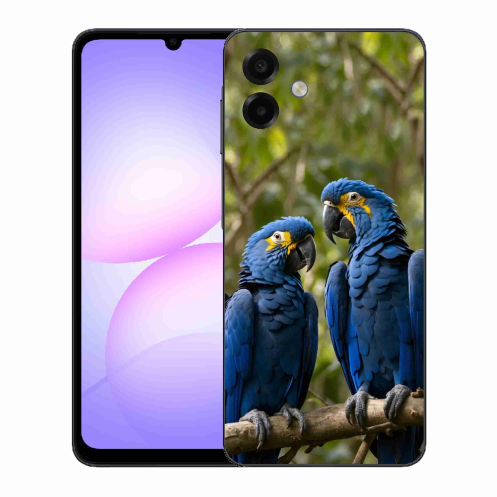 Gelový kryt mmCase na Samsung Galaxy A07 - papouščí duo