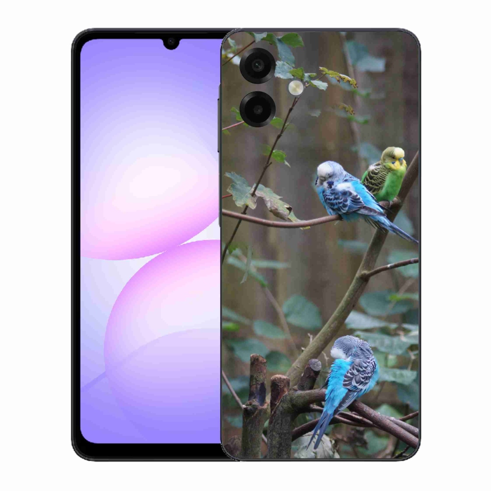 Gelový kryt mmCase na Samsung Galaxy A07 - papoušci na větvi