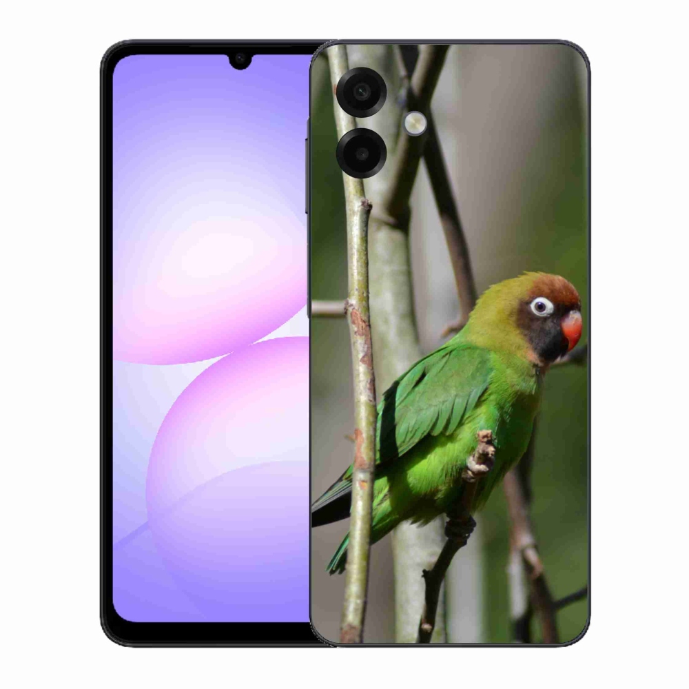 Gelový kryt mmCase na Samsung Galaxy A07 - papoušek agapornis