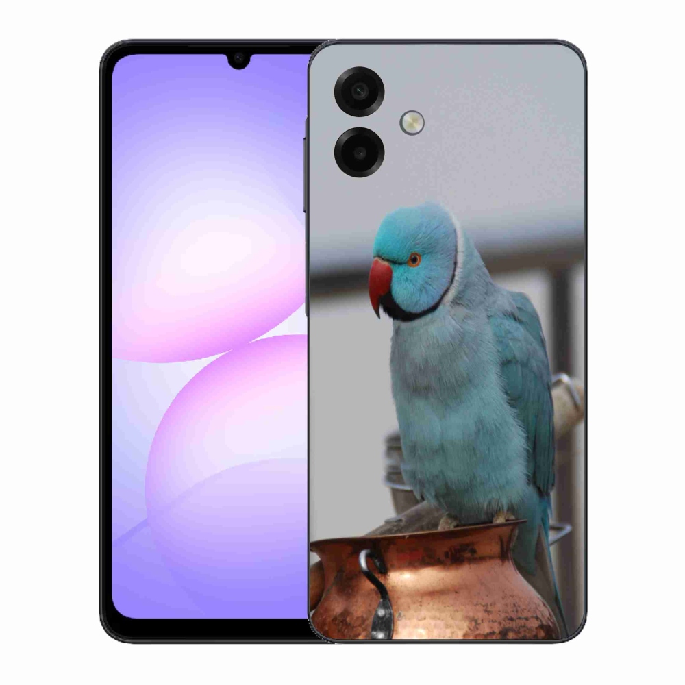 Gelový kryt mmCase na Samsung Galaxy A07 - papoušek alexandr modrý