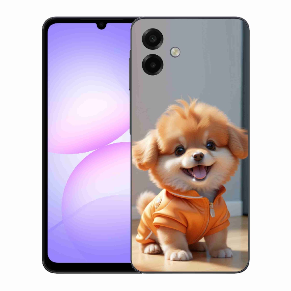 Gelový kryt mmCase na Samsung Galaxy A07 - roztomilý pomeranian v mikině