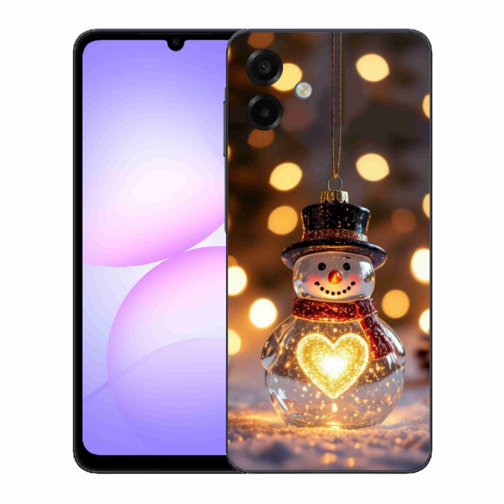 Gelový kryt mmCase na Samsung Galaxy A07 - svítící vánoční sněhulák