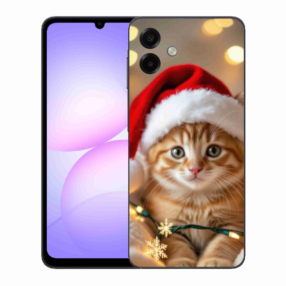 Gelový kryt mmCase na Samsung Galaxy A07 - vánoční kotě