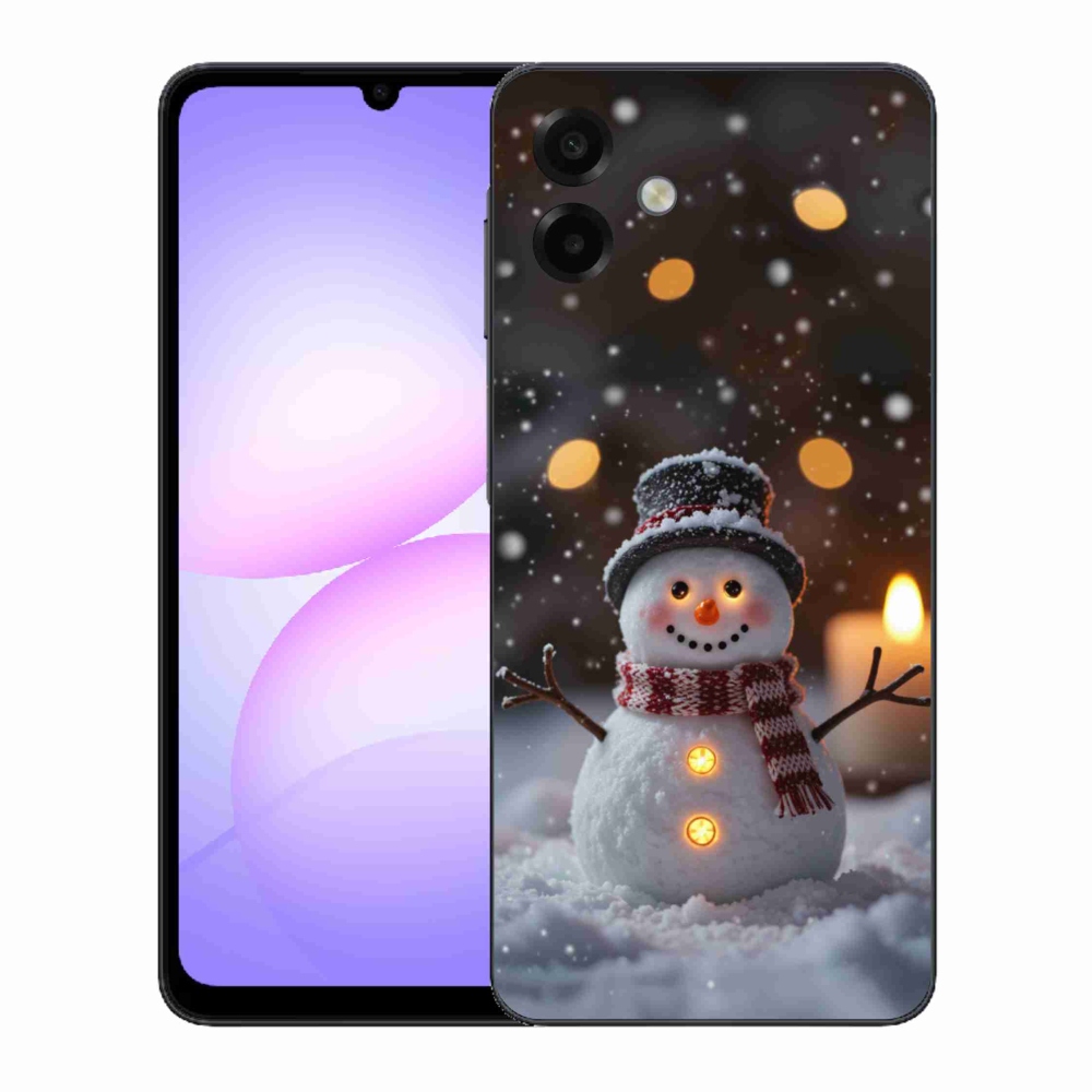 Gelový kryt mmCase na Samsung Galaxy A07 - veselý sněhulák